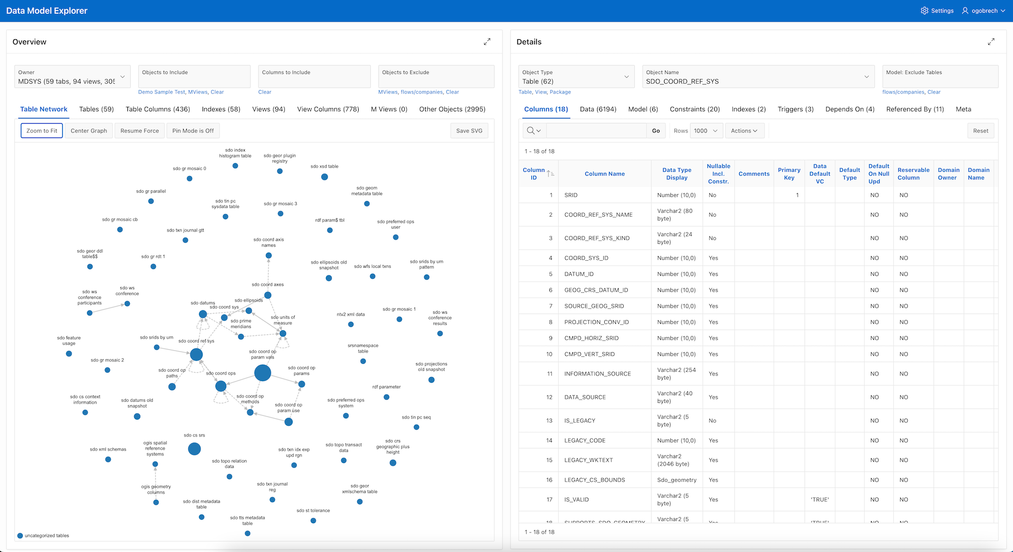 Screenshot of the running app
